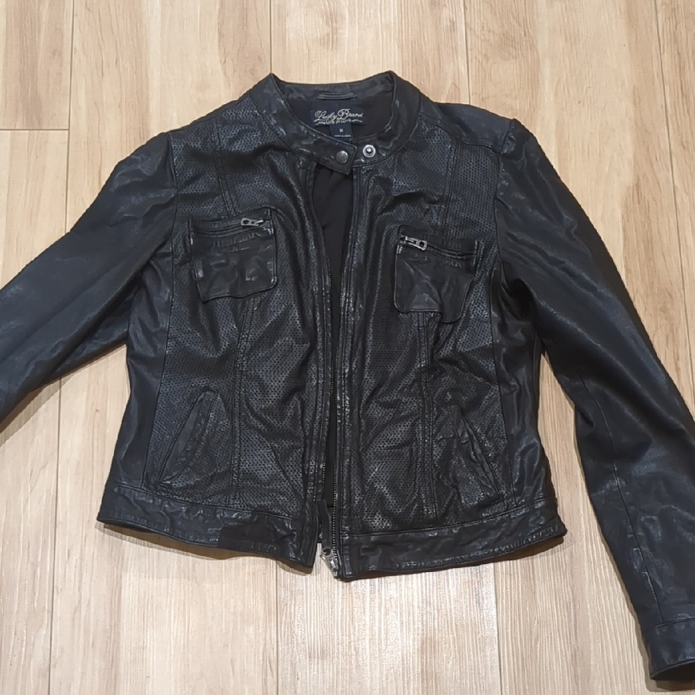 Lucky brand Black Leather Jacket Medium